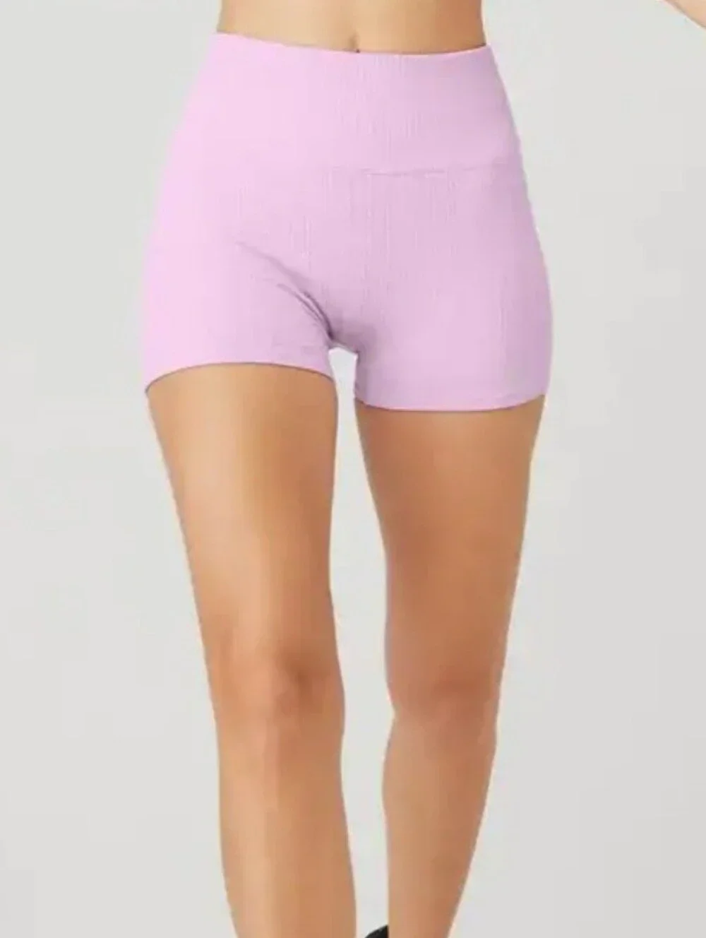 ALO Yoga Seamless Cable Knit Hot Shorts Pink Size Medium